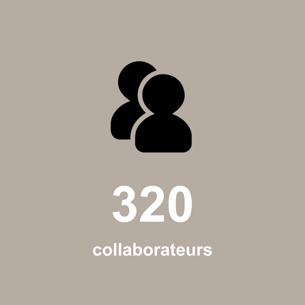 320 collaborateurs en 2022